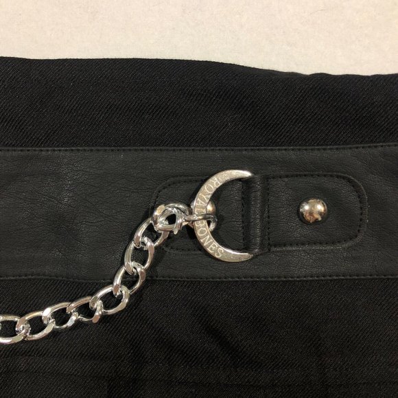 Royal Bones Daang Goodman Womens Large Black Pleated Mini Skirt Chain Punk Goth - Picture 4 of 12